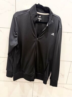 Adidas Women Sz XL Black  Full-Zip Track Jacket - lightweight and soft comfort